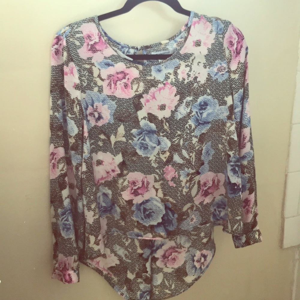 Satin flowery blouse